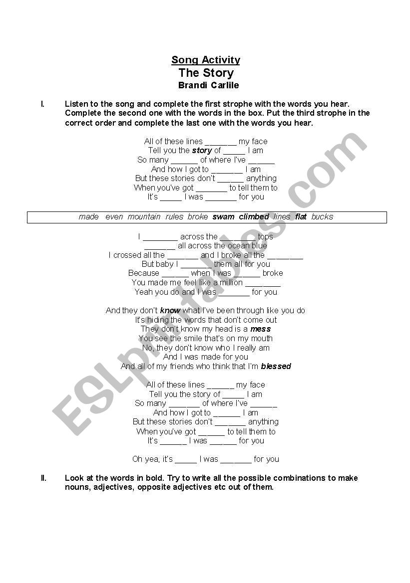 Song Activity The Story Brandi Carlile