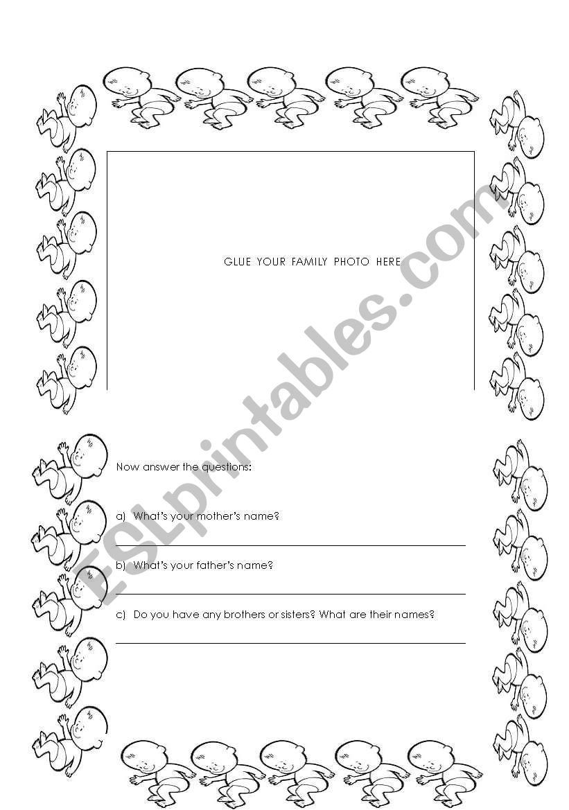 Family photo worksheet