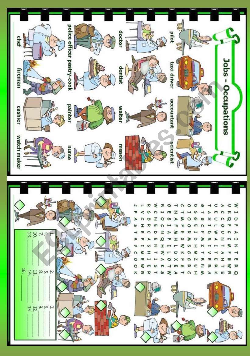 Jobs / Occupations (3/3) worksheet