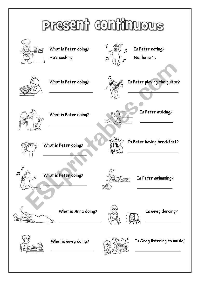 Present Continuous worksheet