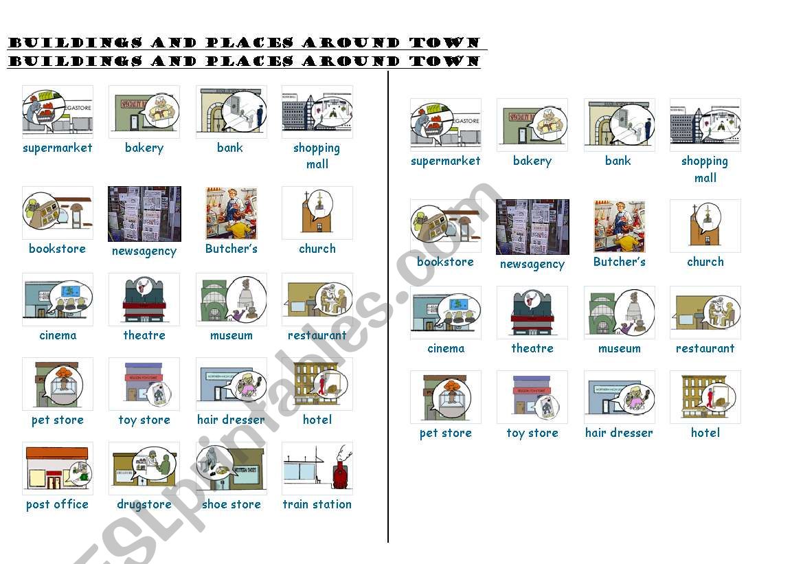 Places in mu community worksheet