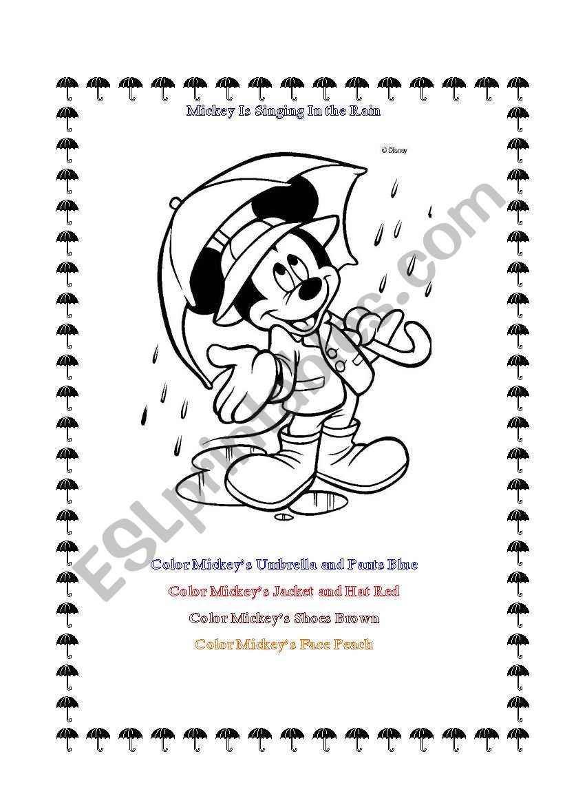 Mickey Coloring Sheet worksheet