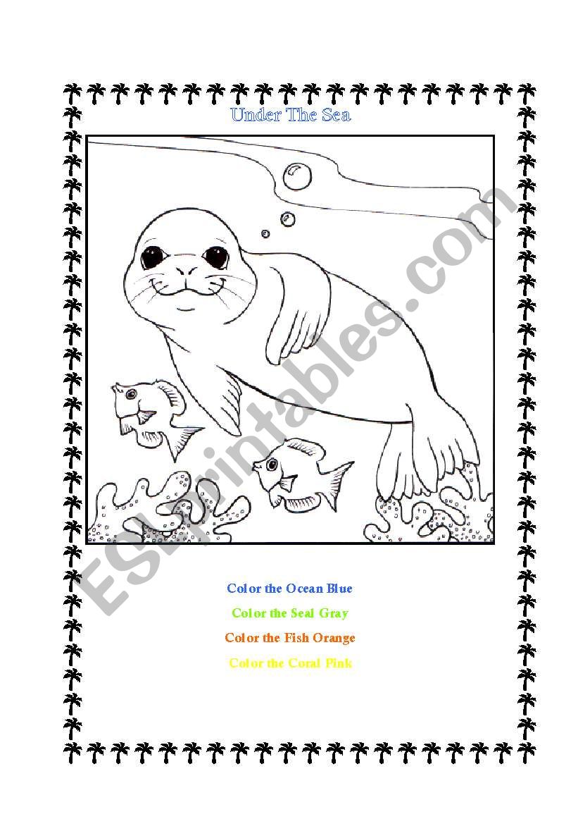 Under The Sea Coloring Page worksheet