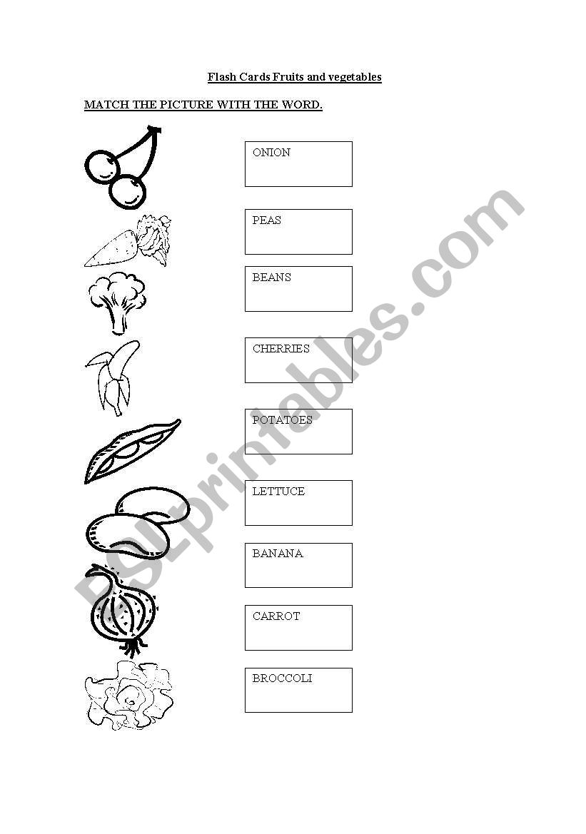 fruits and vegetables worksheet