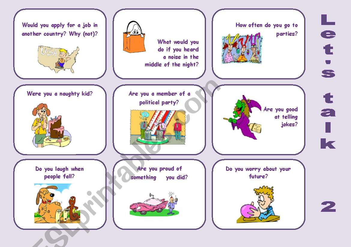 lets talk (many subjects) 2 worksheet