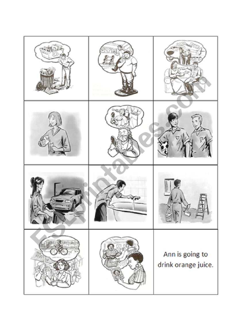 Going to, memory game (1/2) worksheet