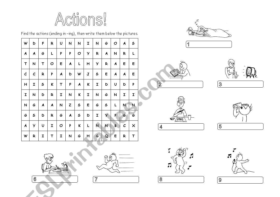 Actions! worksheet