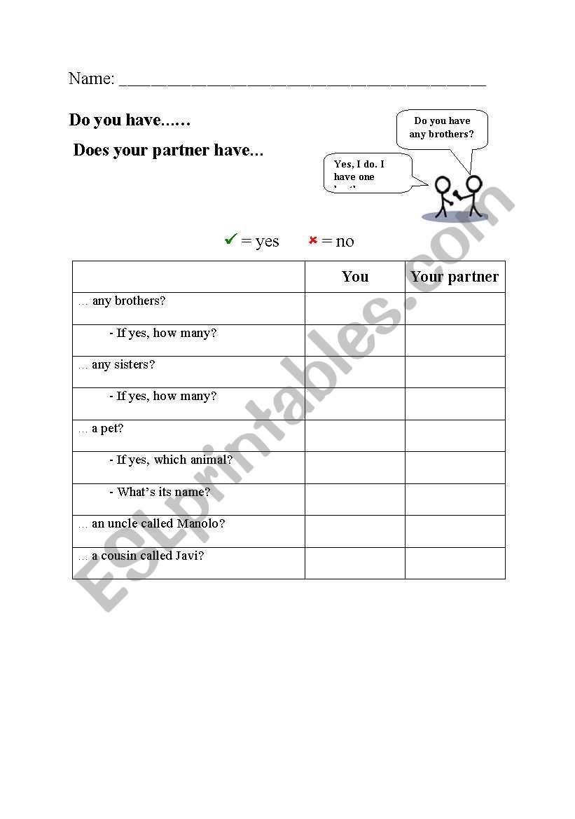 Questionnaire worksheet