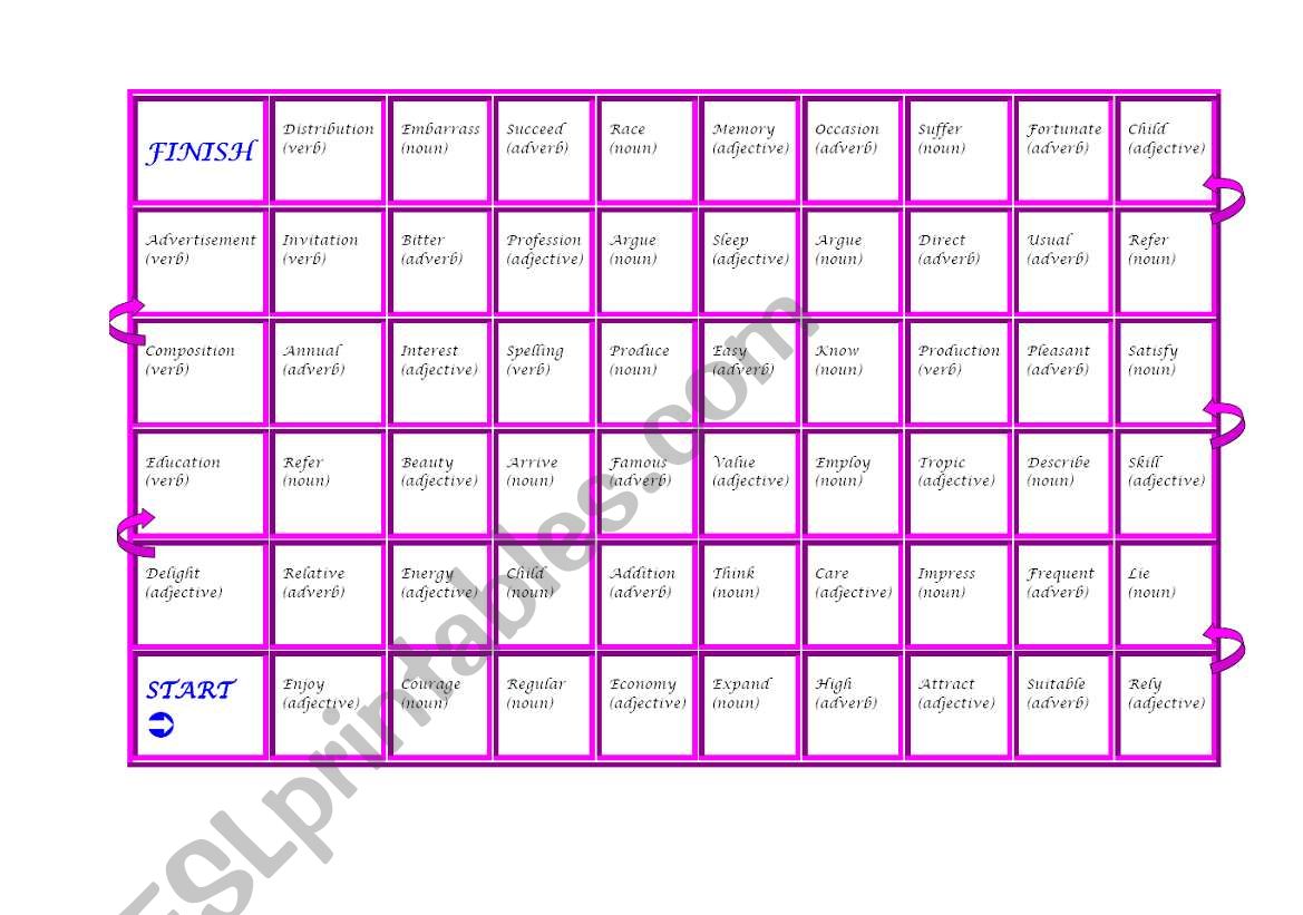 WORD FORMATION GAME worksheet