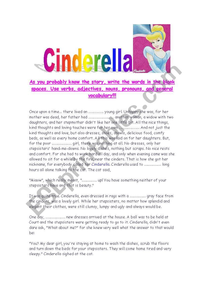 Cinderella worksheet