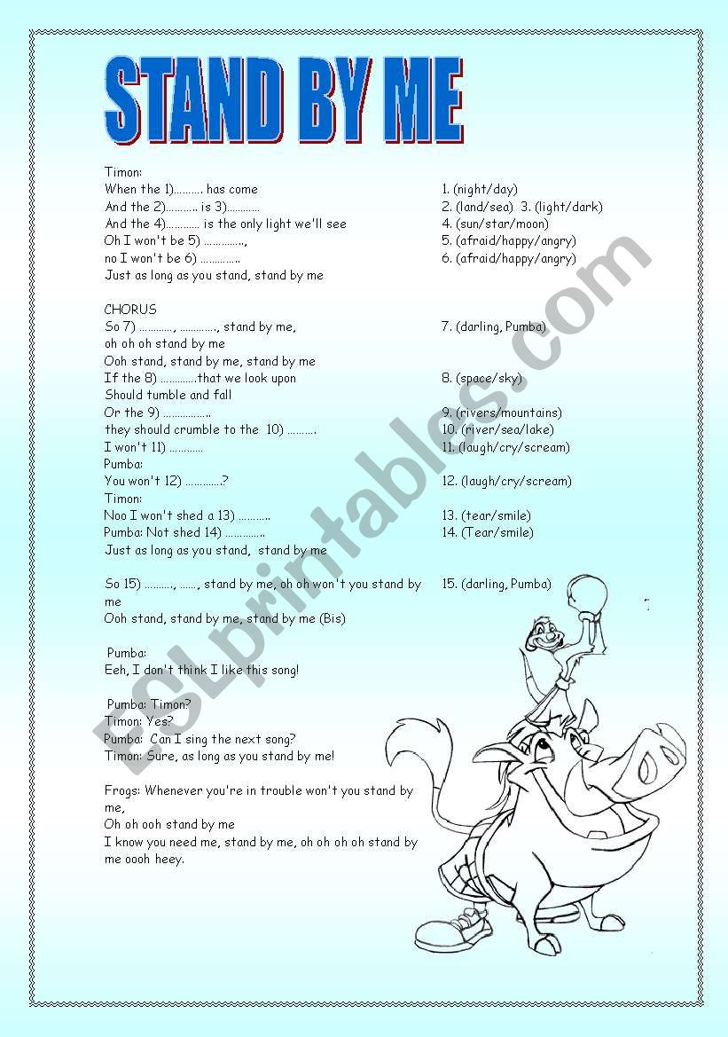 Stand By Me worksheet