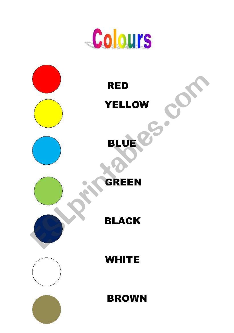 colours worksheet