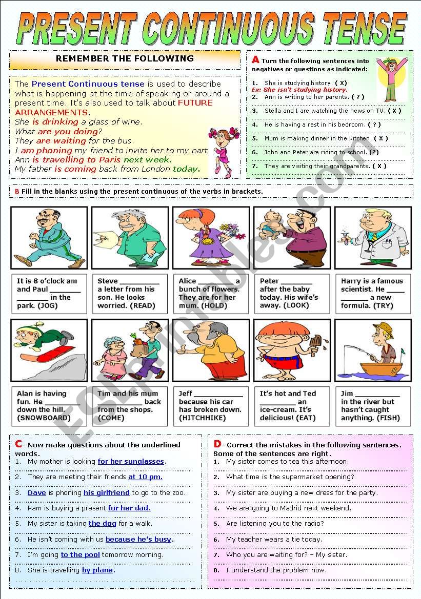 PRESENT CONTINUOUS TENSE worksheet