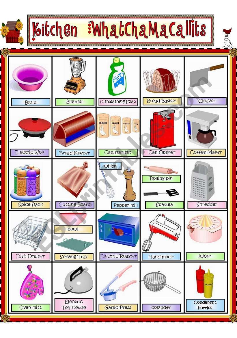 Kitchen WhatChaMaCallIts worksheet