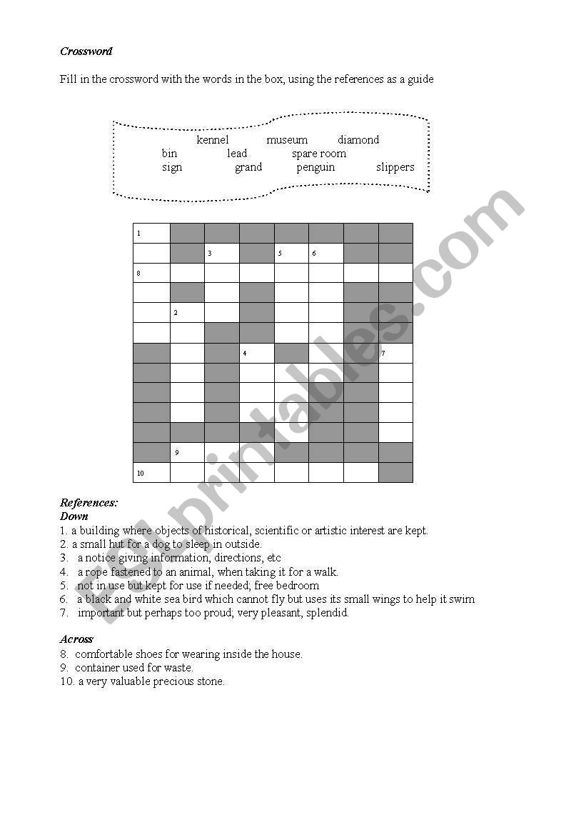 crosswords worksheet