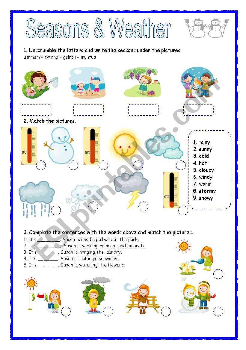 SEASONS & WEATHER worksheet