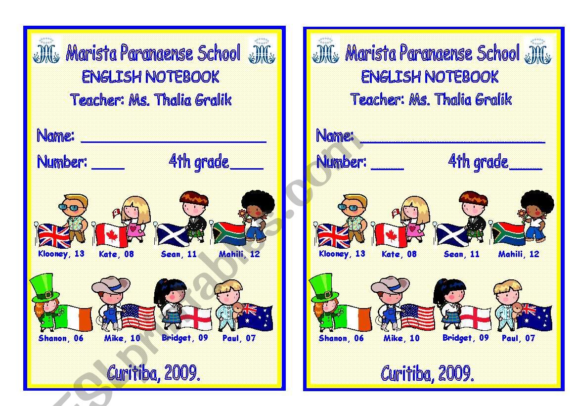 *NOTEBOOK COVER* worksheet