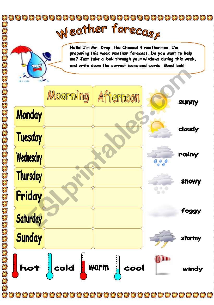 Weather forecast with Mr. Drop