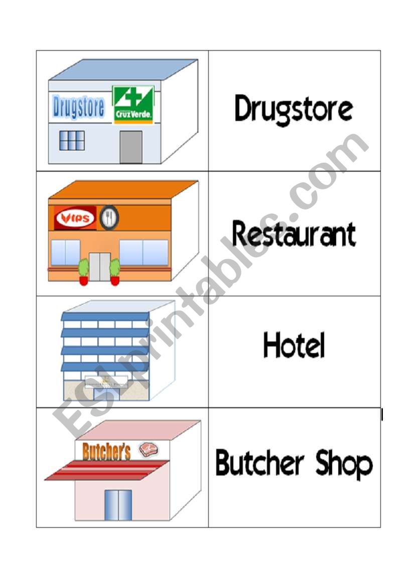 Places Flashcards set 2/3 worksheet