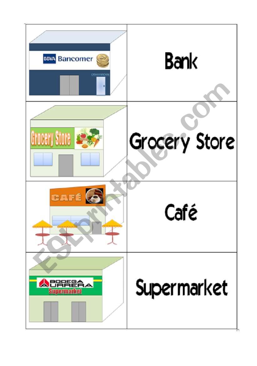 Places Flashcards worksheet