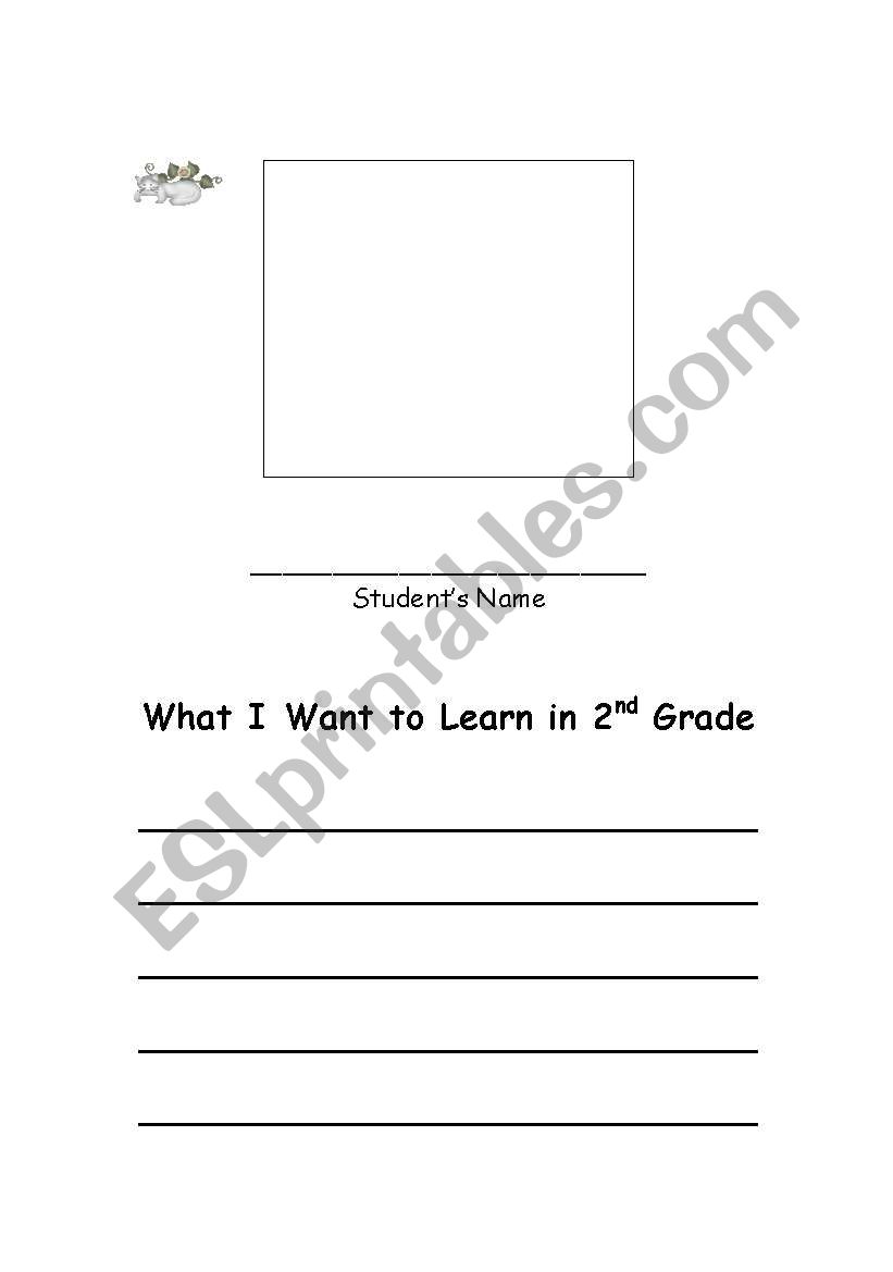 my first day at 2 grade worksheet