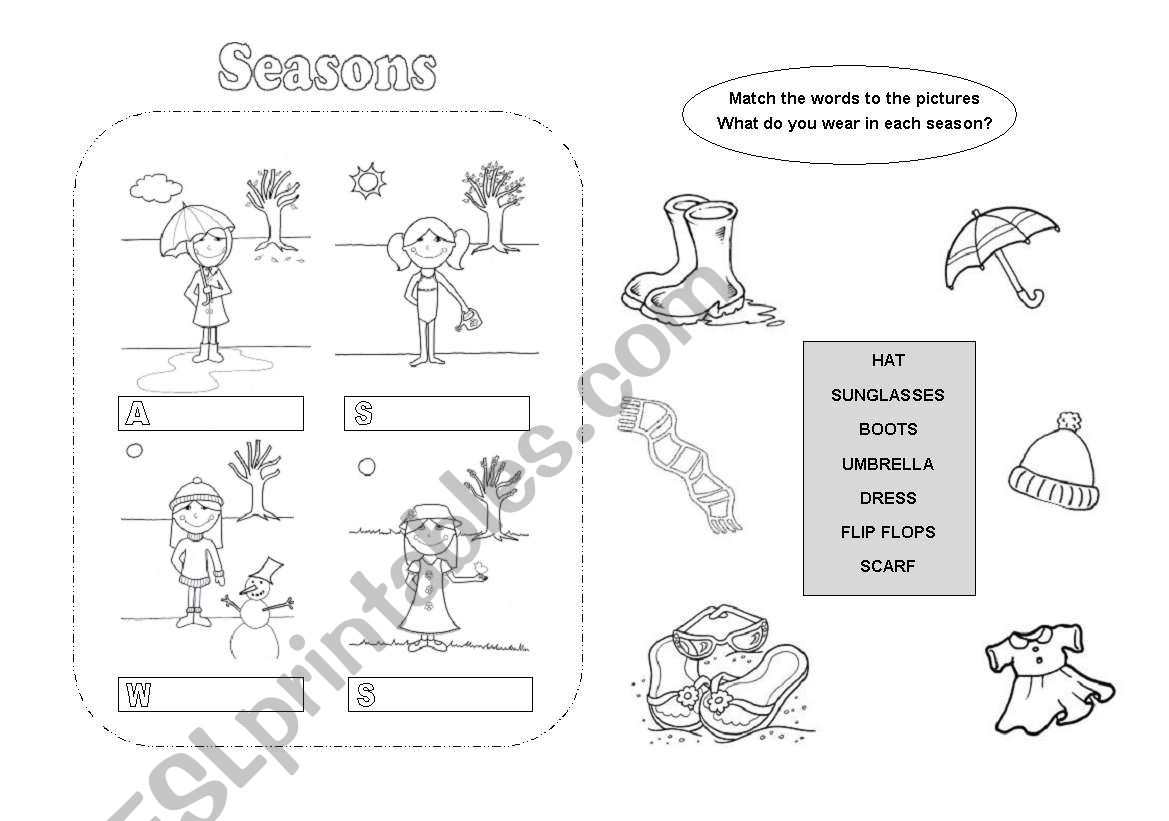 Seasons worksheet