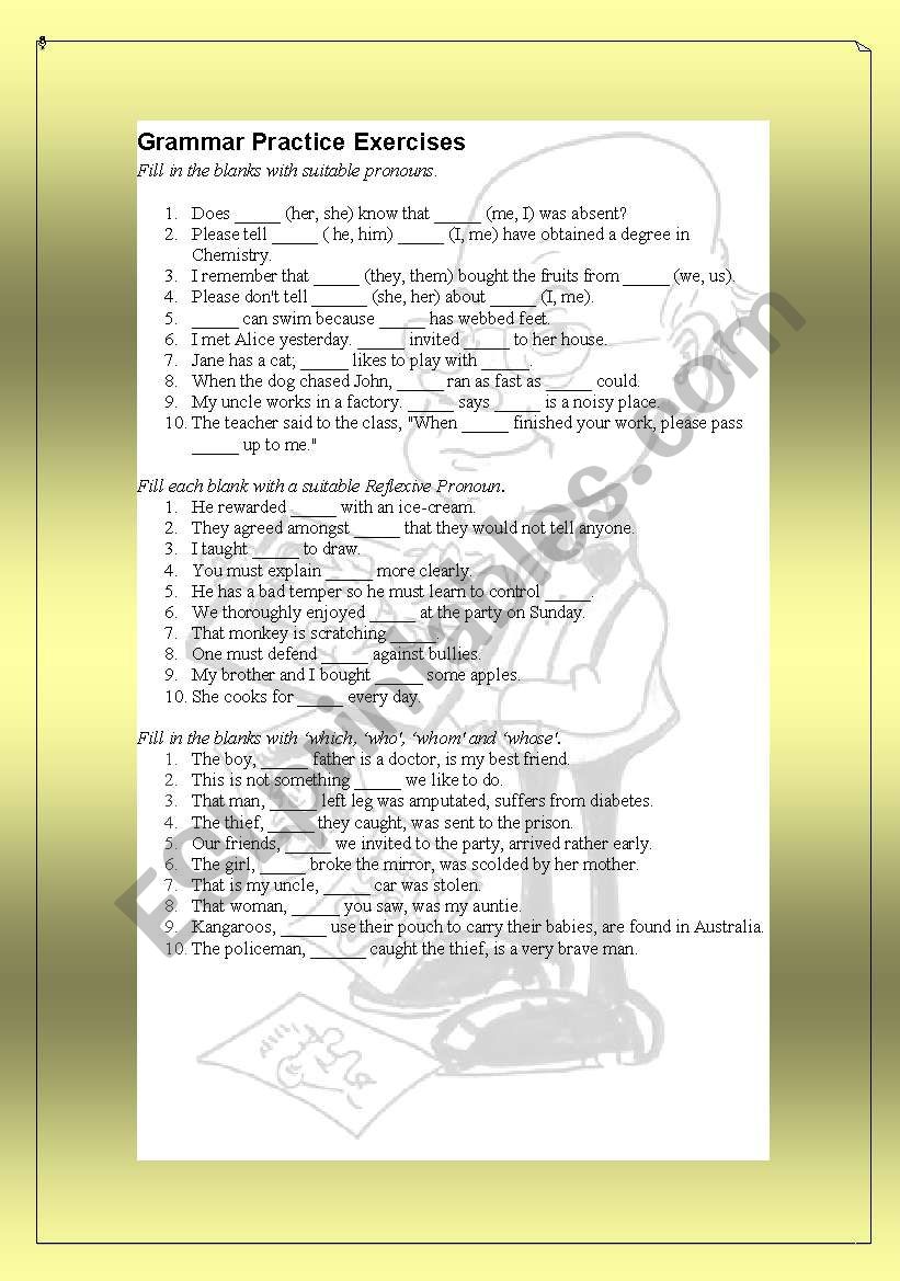 Grammar Practice Exercises worksheet