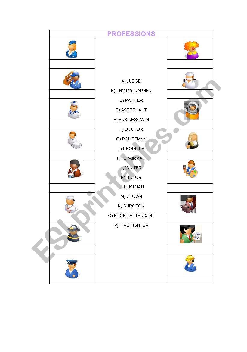 Jobs worksheet