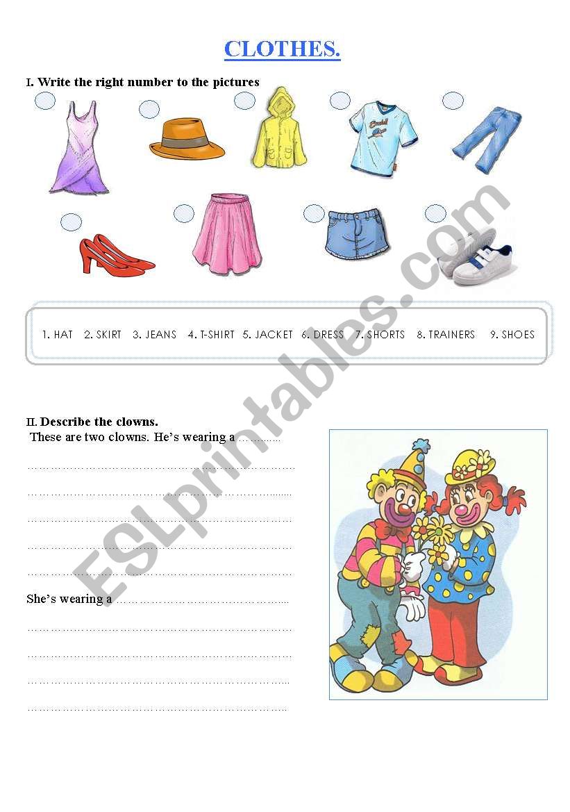 CLOTHES worksheet