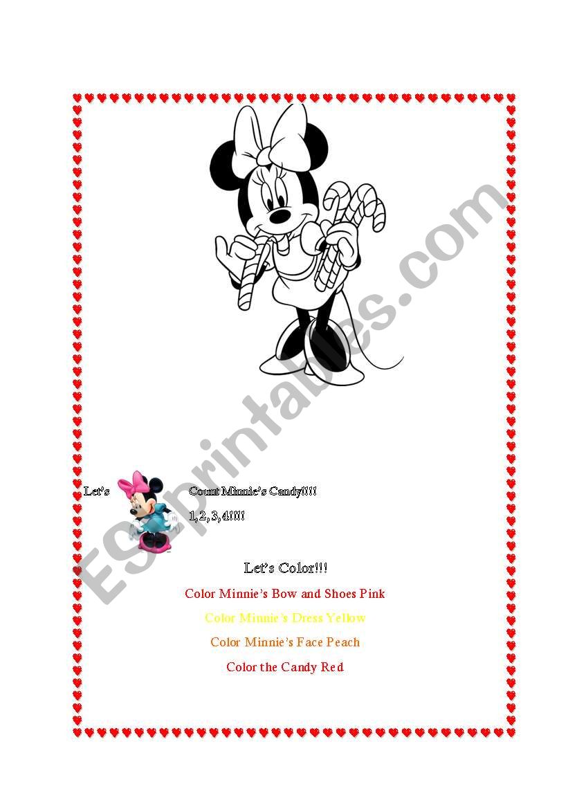 Minnie Coloring Sheet worksheet