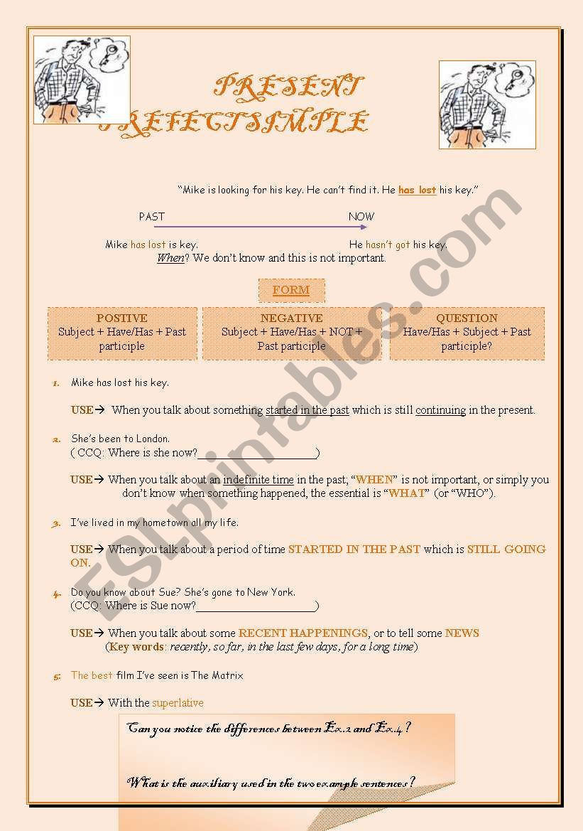 Present Perfect Simple worksheet