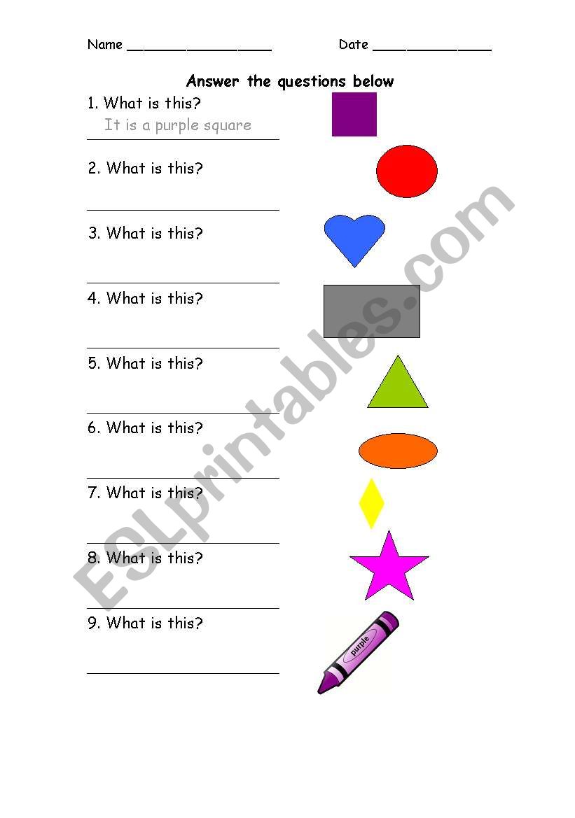 What is this? worksheet