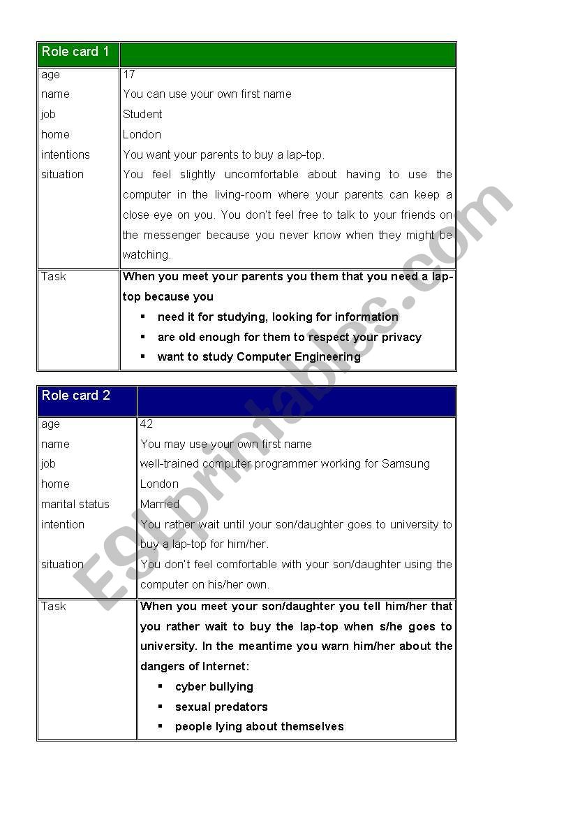 Dad, I need a new Computer! worksheet