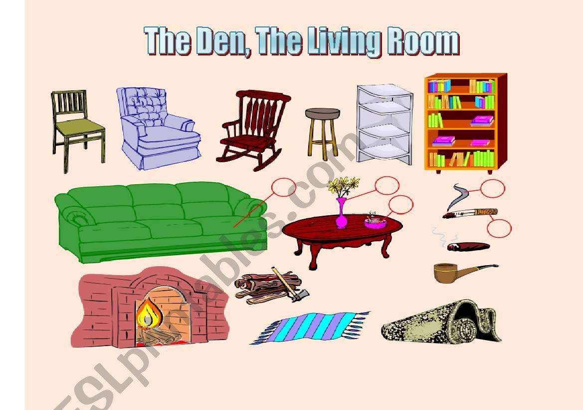 The living room worksheet