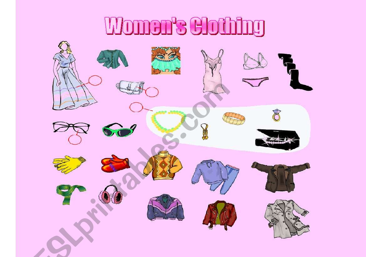 Womens clothes worksheet