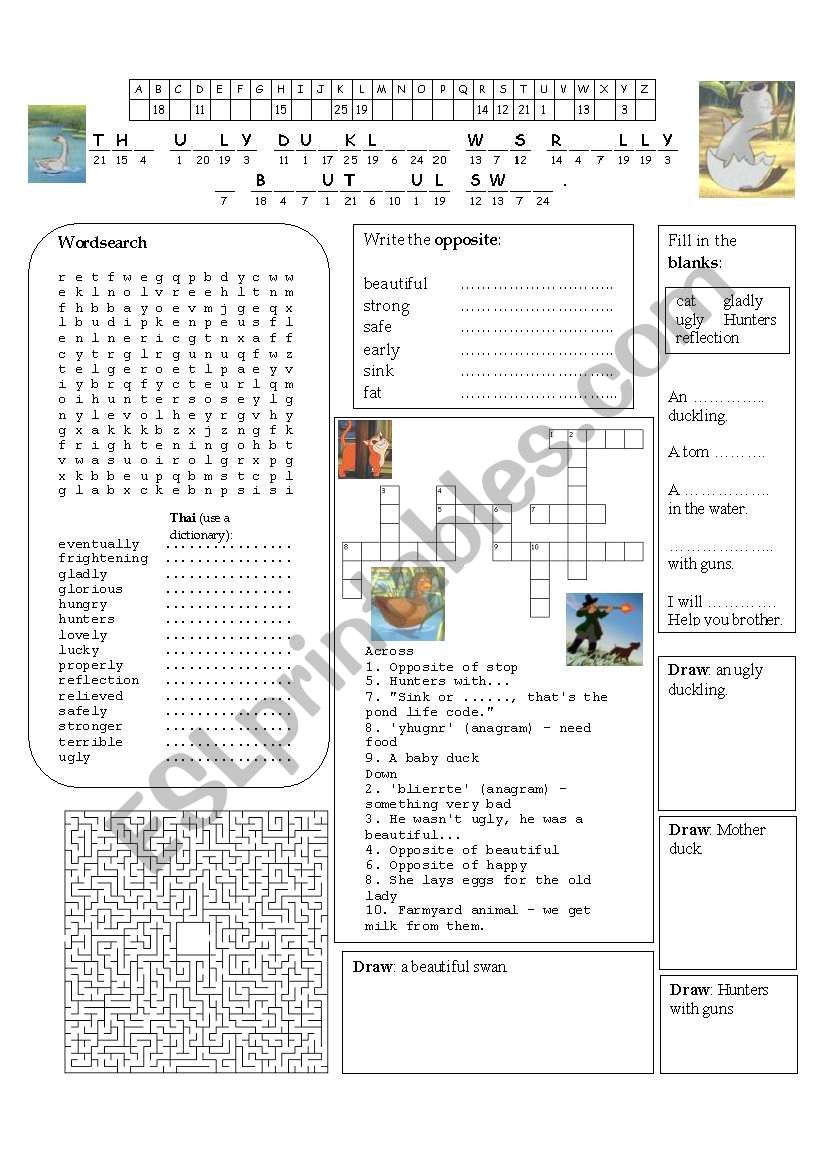 Ugly Duckling worksheet worksheet