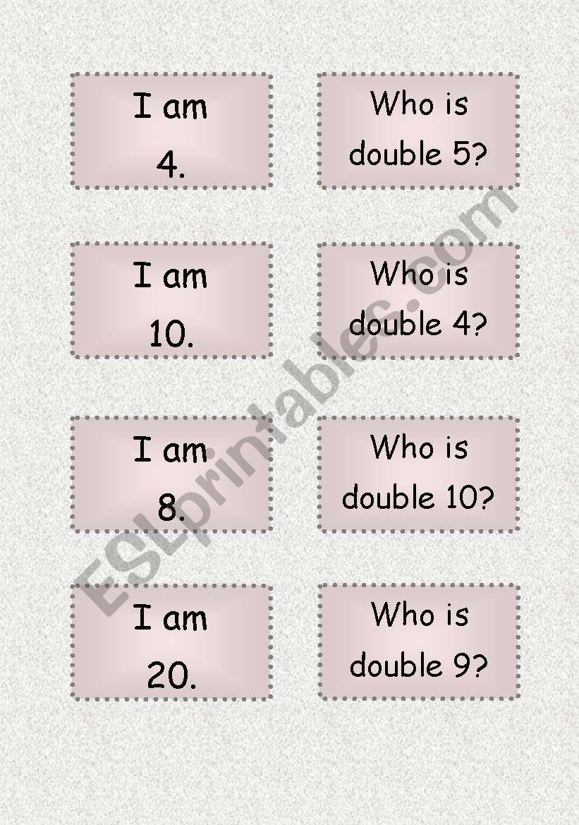 who is double......? worksheet