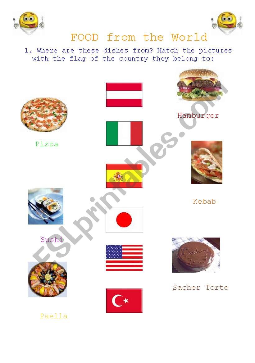 Food from the World worksheet