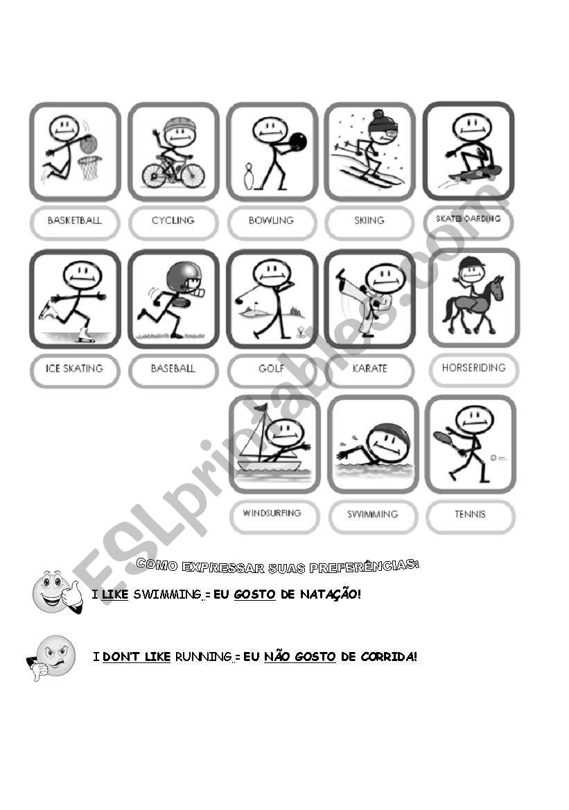 Sports and preferences worksheet