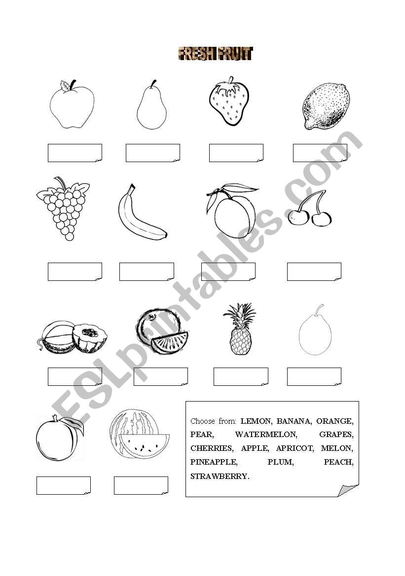 Fruit practice worksheet