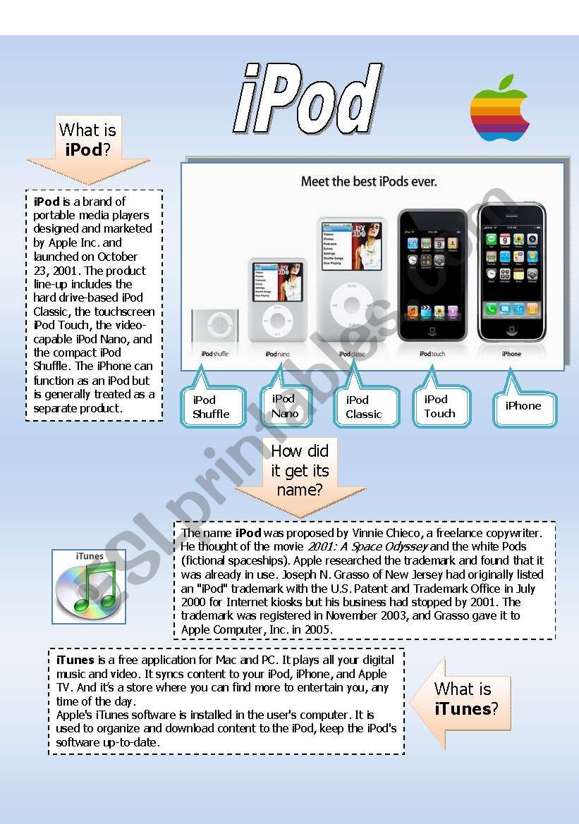 iPod worksheet