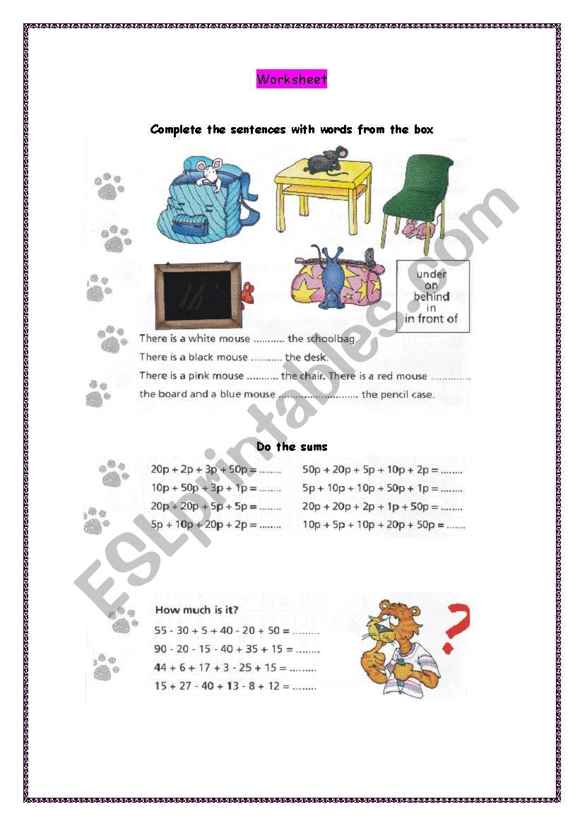 Classroom objects worksheet. worksheet