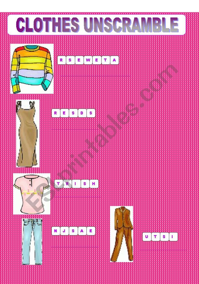 CLOTHES 2 worksheet