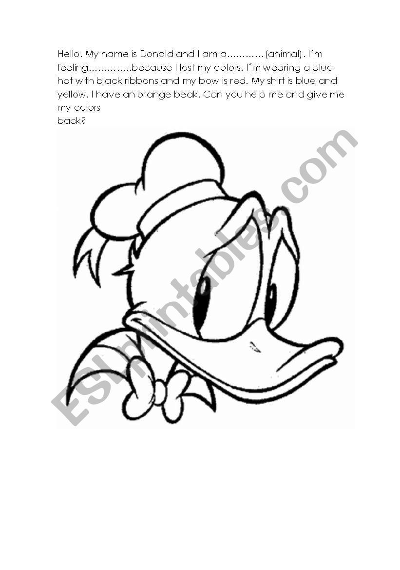 Sad Donald worksheet