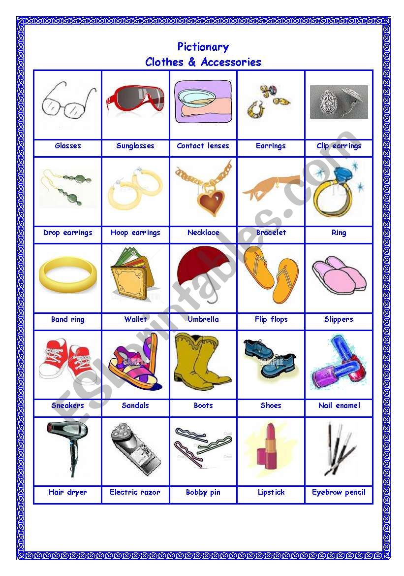 Pictionary - Clothes & Accessories 2/2