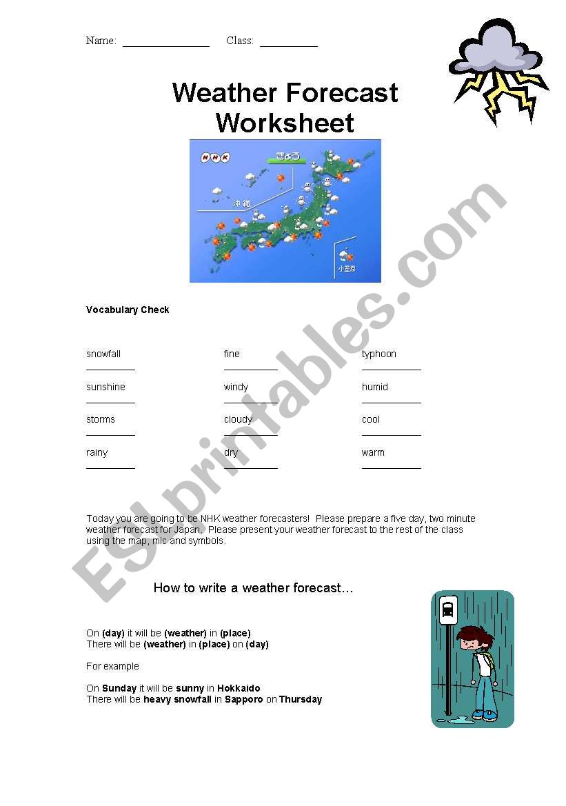 Weather Forecasting Lesson worksheet