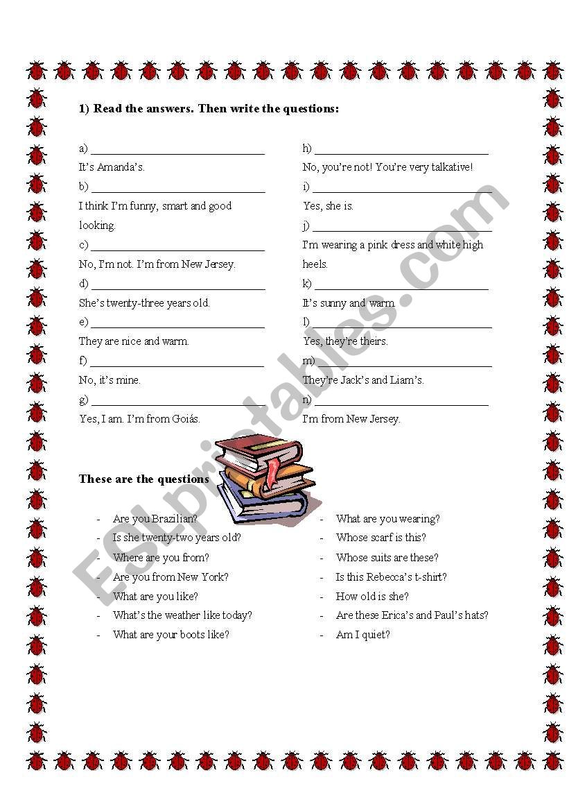 To be - questions worksheet