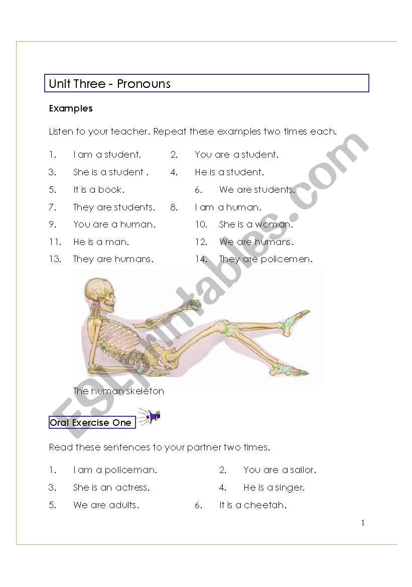 Pronouns worksheet