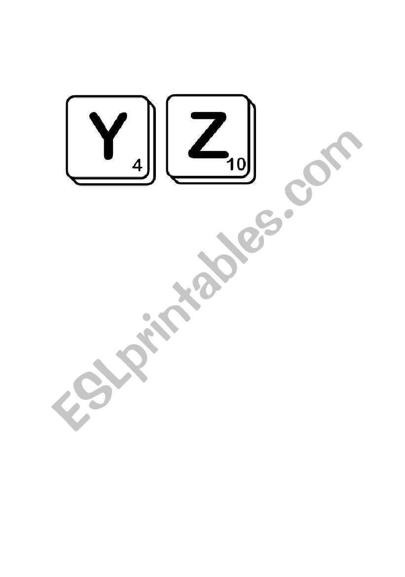 Printable Scrabble tiles - ESL worksheet by WRCfan