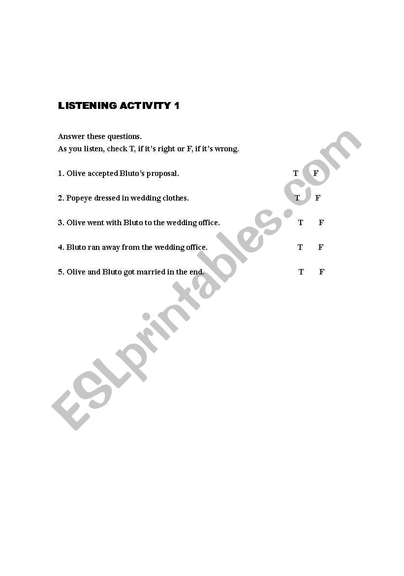 popeye-listening worksheet worksheet